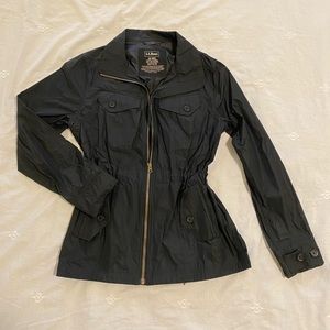 LL Bean Black Rain Jacket XS